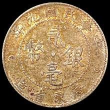 1890 China Kwangtung Prov Silv 20 Cents LIGHTLY CI