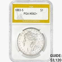 1883-S Morgan Silver Dollar PGA MS62+