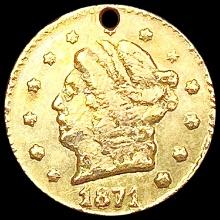 1871 Round California Gold Dollar NICELY CIRCULATE