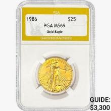 1986 $25 1/2oz. American Gold Eagle PGA MS69