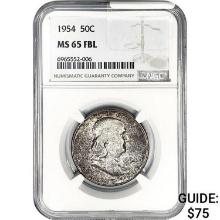 1954 Franklin Half Dollar NGC MS65 FBL