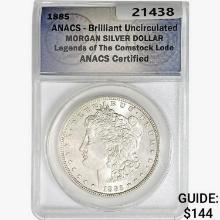 1885 Morgan Silver Dollar ANACS BU Legends Comstoc