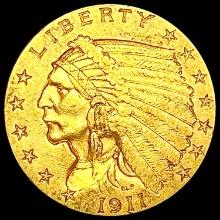 1911 $2.50 Gold Quarter Eagle CLOSELY UNCIRCULATED