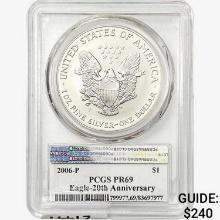 2006-P Silver Eagle PCGS PR69 20th ANNIV.