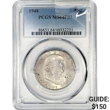 1948 Franklin Half Dollar PCGS MS64 FBL