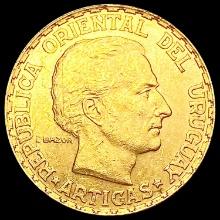 1930 Uruguay .2502oz Gold 5 Pesos UNCIRCULATED