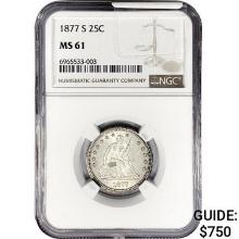 1877 Seated Liberty Quarter NGC MS61