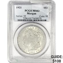 1921 Morgan Silver Dollar PCGS MS63