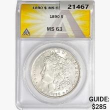 1890 Morgan Silver Dollar ANACS MS63