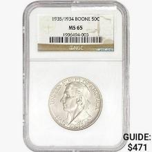 1935/1934 Boone Half Dollar NGC MS65