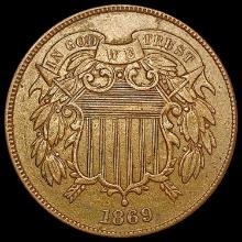 1869 Two Cent Piece CLOSELY UNCIRCULATED