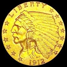 1912 $2.50 Gold Quarter Eagle CLOSELY UNCIRCULATED