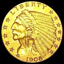 1908 $2.50 Gold Quarter Eagle CLOSELY UNCIRCULATED