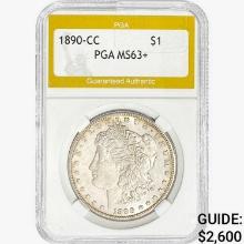 1890-CC Morgan Silver Dollar PGA MS63+