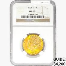 1926 $10 Gold Eagle NGC MS63