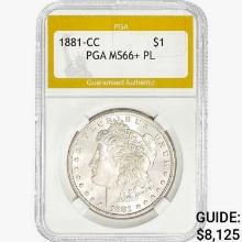 1881-CC Morgan Silver Dollar PGA MS66+ PL