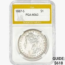 1887-S Morgan Silver Dollar PGA MS63