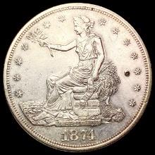 1874-S Silver Trade Dollar CLOSELY UNCIRCULATED