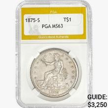 1875-S Silver Trade Dollar PGA MS63