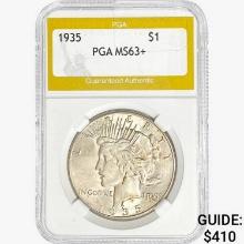 1935 Silver Peace Dollar PGA MS63+