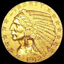 1912-S $5 Gold Half Eagle CLOSELY UNCIRCULATED