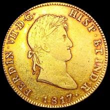 1817 Spain-Mexico .7615oz Gold 8 Escudos LIGHTLY C