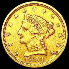 1851 $2.50 Gold Quarter Eagle NEARLY UNCIRCULATED