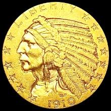 1910-S $5 Gold Half Eagle CLOSELY UNCIRCULATED