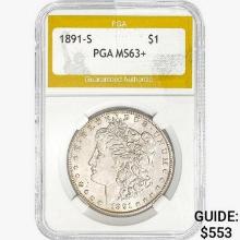 1891-S Morgan Silver Dollar PGA MS63+