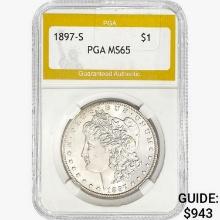 1897-S Morgan Silver Dollar PGA MS65