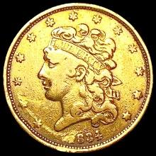 1834 $5 Gold Half Eagle NICELY CIRCULATED