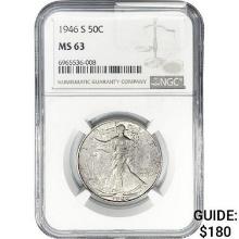 1946-S Walking Liberty Half Dollar NGC MS63