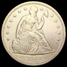 1860-O Seated Liberty Dollar NEARLY UNCIRCULATED