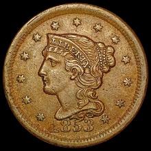 1853 Braided Hair Large Cent CLOSELY UNCIRCULATED