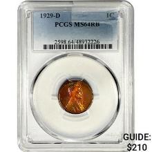 1929-D Wheat Cent PCGS MS64 RB