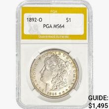 1892-O Morgan Silver Dollar PGA MS64