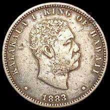 1883 Kingdom of Hawaii Quarter NEARLY UNCIRCULATED