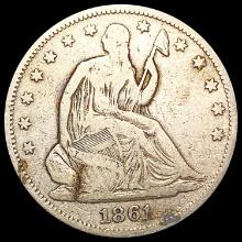 1861 Seated Liberty Half Dollar LIGHTLY CIRCULATED