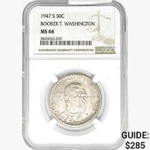 1947-S Booker T Half Dollar NGC MS66