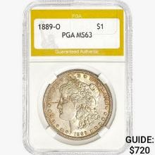 1889-O Morgan Silver Dollar PGA MS63