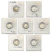 1921-1934 Better Date Mercury Dimes [7 Coins]