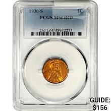 1930-S Wheat Cent PCGS MS64 RD