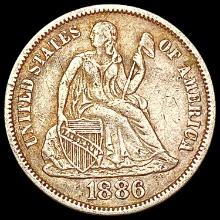 1886 Seated Liberty Dime NEARLY UNCIRCULATED