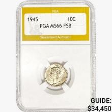 1945 Mercury Silver Dime PGA MS66 FSB