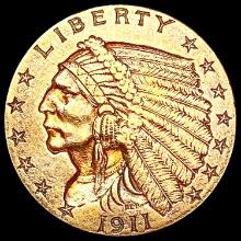 1911 $2.50 Gold Quarter Eagle CLOSELY UNCIRCULATED