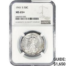 1941-S Walking Liberty Half Dollar NGC MS65+