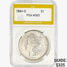 1884-O Morgan Silver Dollar PGA MS65