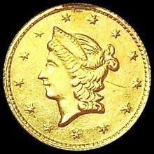 1853 Round California Gold Half Dollar CHOICE AU