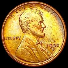 1920-S RB Wheat Cent CHOICE AU