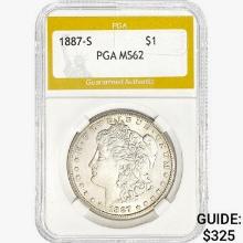 1887-S Morgan Silver Dollar PGA MS62